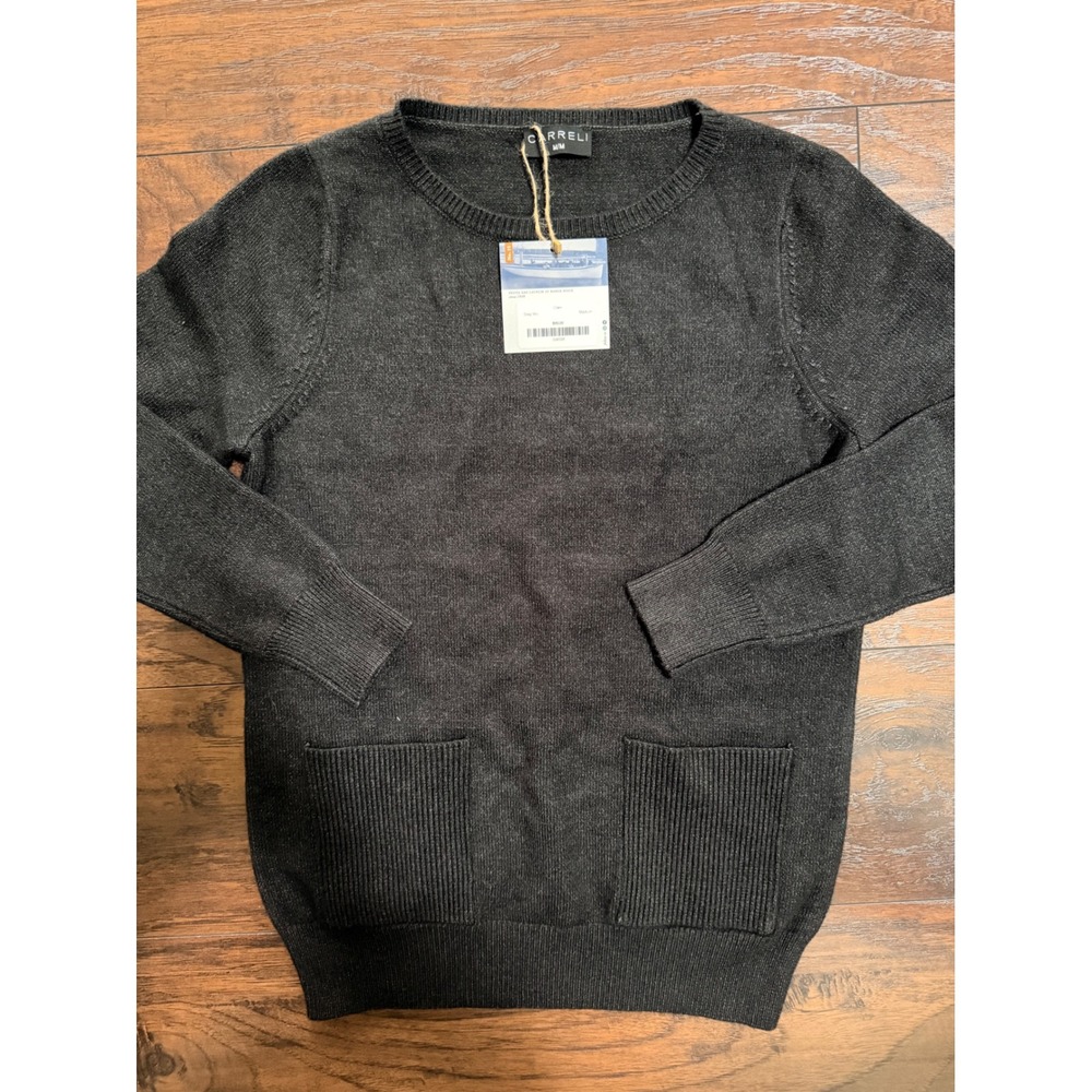 Carreli Mens Grey Mix Crewneck Sweater with Front Pockets Size Medium NWT
